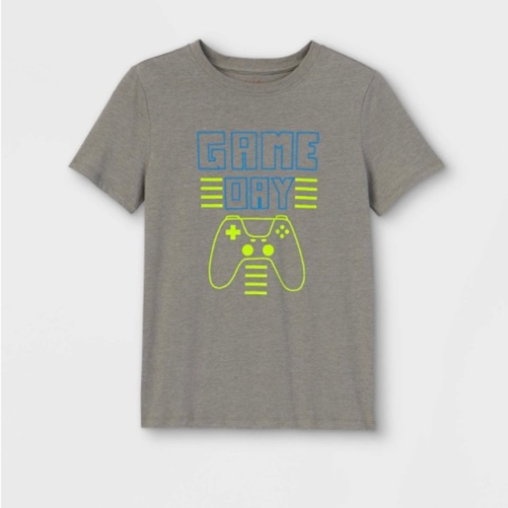 Boys' Short Sleeve Gaming Console Graphic T-Shirt - Cat & Jack- Gray XS / NWT